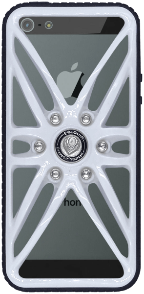 Apple iPhone 5 kemény hátlap felni formájú fekete/fehér