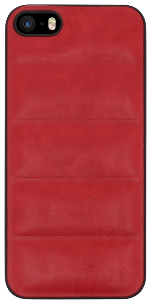Apple iPhone SE (2016) kemény hátlap piros bőrpárnákkal