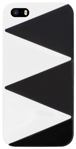 Apple iPhone SE (2016) kemény hátlap zig-zag mintás fekete/fehér