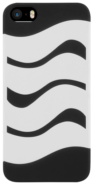 Apple iPhone SE (2016) kemény hátlap hullám mintás fekete/fehér