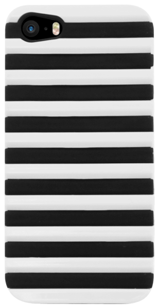 Apple iPhone 5S szilikon tok 3D rács minta fekete/fehér