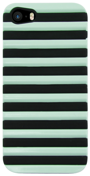 Apple iPhone 5S kemény hátlap 3D rács minta fekete/mentazöld