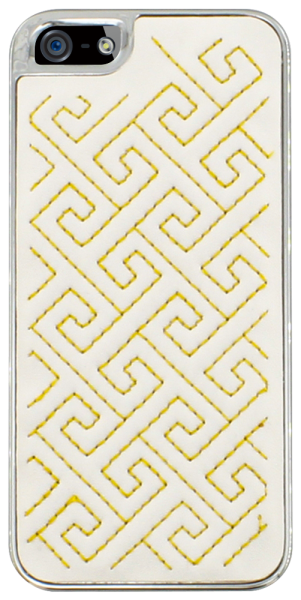 Apple iPhone 5 kemény hátlap varrás mintás fehér