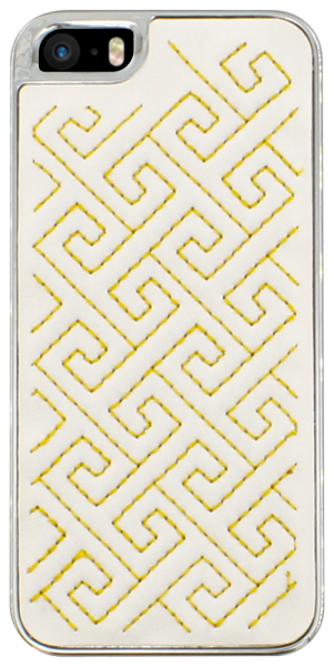 Apple iPhone 5S kemény hátlap varrás mintás fehér