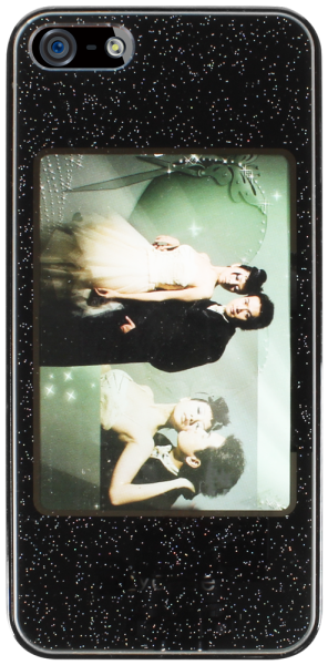 Apple iPhone 5S kemény hátlap cserélhető képpel csillogó fekete