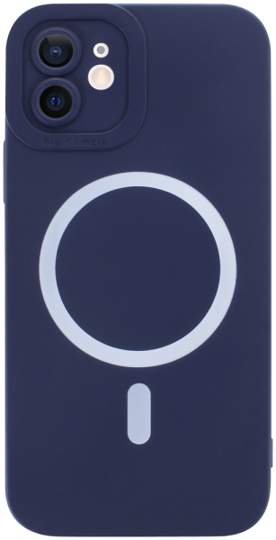 Apple iPhone 12 szilikon tok gyári MagSafe kameravédővel sötétkék