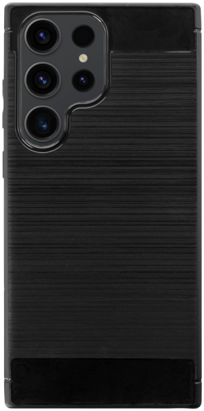 Samsung Galaxy S23 Ultra (SM-S918B) ütésálló szilikon tok szálcsiszolt-karbon minta légpárnás sarok fekete