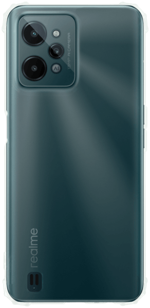 Realme C31 szilikon tok közepesen ütésálló légpárnás sarok kameravédővel átlátszó