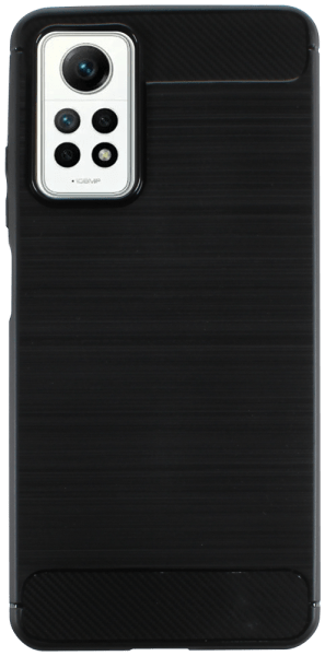 Xiaomi Redmi Note 12 Pro 4G ütésálló szilikon tok szálcsiszolt-karbon minta légpárnás sarok fekete