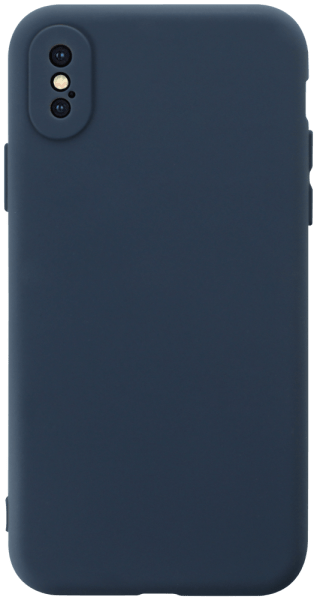 Apple iPhone X szilikon tok kameravédővel matt sötétkék