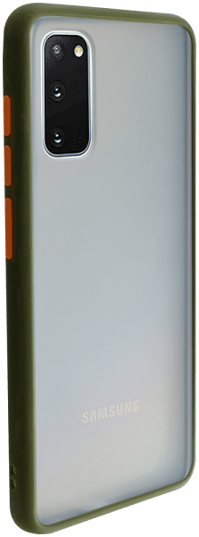 Samsung Galaxy S20 5G (SM-G981F) kemény hátlap Vennus Button Bumper olivazöld