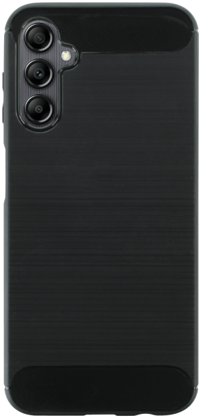 Samsung Galaxy A14 5G (SM-A146P) ütésálló szilikon tok szálcsiszolt-karbon minta légpárnás sarok fekete