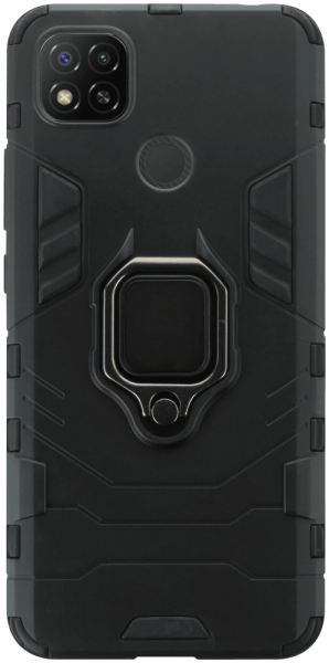 Xiaomi Redmi 10A ütésálló tok légpárnás sarkas, hibrid Ring Armor fekete