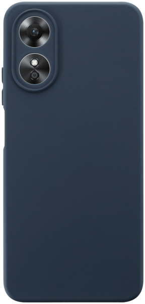Oppo A17 szilikon tok kameravédővel matt sötétkék
