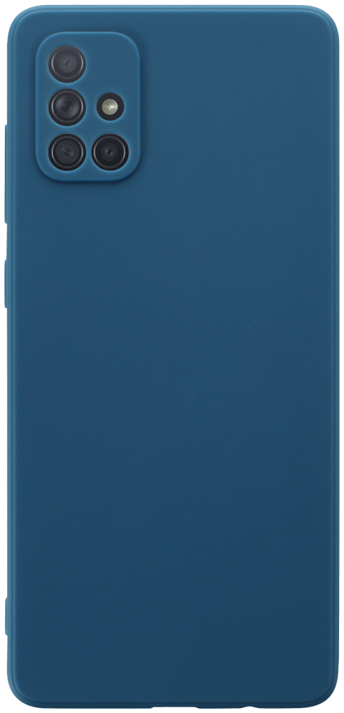 Samsung Galaxy A71 (SM-A715F) szilikon tok kameravédővel matt sötétkék