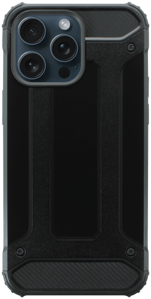 Apple iPhone 15 Pro Max ütésálló tok légpárnás sarkas, hibrid Forcell Armor fekete