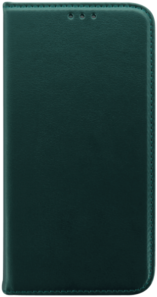 Apple iPhone 15 oldalra nyíló flipes bőrtok asztali tartó funkciós sötétzöld