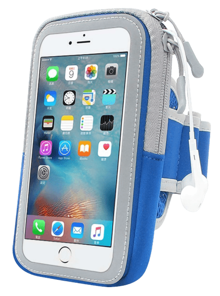 Samsung Galaxy A7 2018 (SM-A750F) sport tok univerzális, karra rögzíthető cipzáros kék