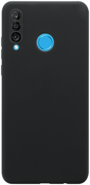 Huawei P30 Lite szilikon tok kameravédővel matt fekete