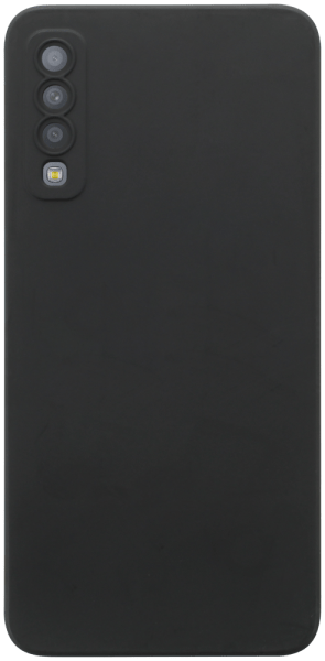 Samsung Galaxy A7 2018 (SM-A750F) szilikon tok kameravédővel matt fekete