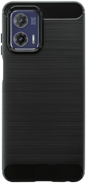 Motorola Moto G73 ütésálló szilikon tok szálcsiszolt-karbon minta légpárnás sarok fekete