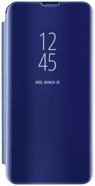 Samsung Galaxy A14 5G (SM-A146P) oldalra nyíló flipes bőrtok Smart Clear View sötétkék