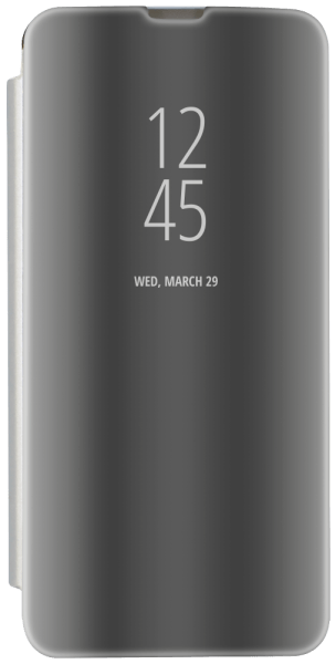 Samsung Galaxy A14 5G (SM-A146P) oldalra nyíló flipes bőrtok Smart Clear View ezüst