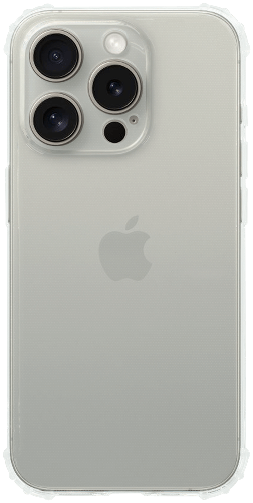 Apple iPhone 15 Pro szilikon tok közepesen ütésálló légpárnás sarok kameravédővel átlátszó