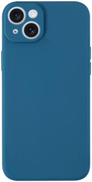 Apple iPhone 15 Plus szilikon tok kameravédővel matt sötétkék