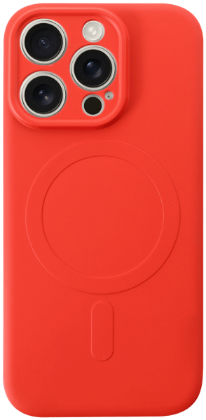 Apple iPhone 16 Pro szilikon tok gyári MagSafe kameravédővel piros