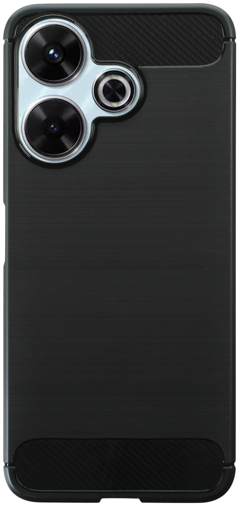 Xiaomi Redmi 13 4G ütésálló szilikon tok szálcsiszolt-karbon minta légpárnás sarok fekete