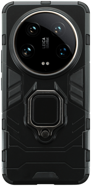 Xiaomi 14 Ultra ütésálló tok légpárnás sarkas, hibrid Ring Armor fekete