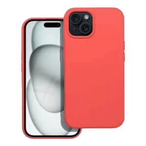 Apple iPhone 15 szilikon tok matt barackszínű