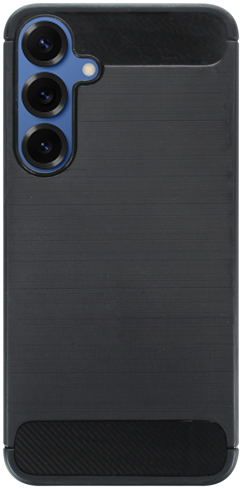 Samsung Galaxy S25 Plus (SM-S936B) ütésálló szilikon tok szálcsiszolt-karbon minta légpárnás sarok fekete