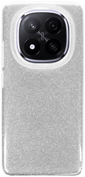 Xiaomi Redmi Note 14 Pro Plus 5G szilikon tok csillogó hátlap ezüst