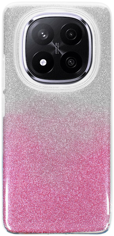 Xiaomi Redmi Note 14 Pro Plus 5G szilikon tok csillogó hátlap rózsaszín/ezüst