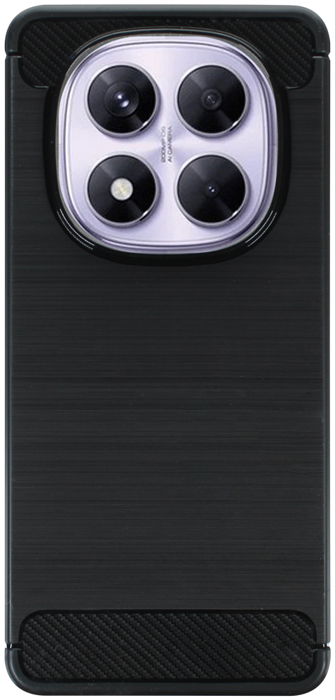 Xiaomi Redmi Note 14 Pro 5G ütésálló szilikon tok szálcsiszolt-karbon minta légpárnás sarok fekete