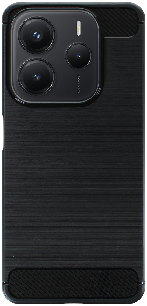 Xiaomi Redmi Note 14 5G ütésálló szilikon tok szálcsiszolt-karbon minta légpárnás sarok fekete