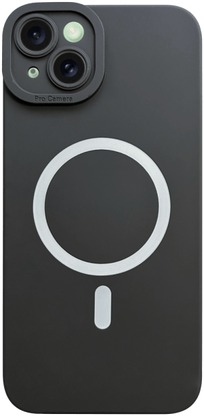 Apple iPhone 15 Plus szilikon tok gyári MagSafe kameravédővel fekete