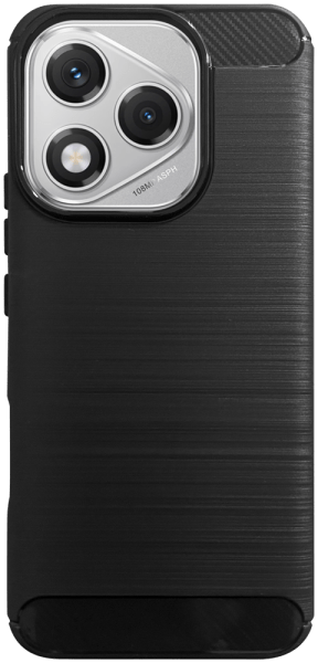 Huawei Honor 400 Lite ütésálló szilikon tok szálcsiszolt-karbon minta légpárnás sarok fekete