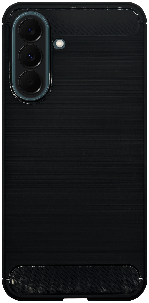 Samsung Galaxy A37 5G ütésálló szilikon tok szálcsiszolt-karbon minta légpárnás sarok fekete