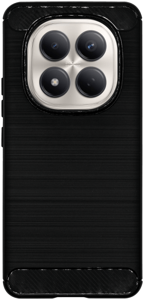 Xiaomi Redmi Note 15 Pro 4G ütésálló szilikon tok szálcsiszolt-karbon minta légpárnás sarok fekete